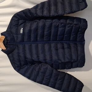 Eddie Bauer Duck Down Jacket Boys Youth XL Navy Blue Quilted Winter Coat